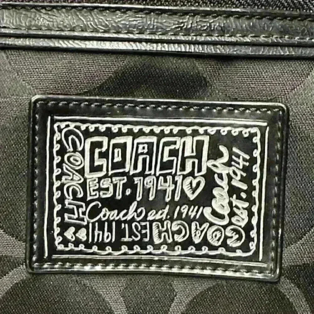 COACH F20026 Black Poppy Daisy Signature Tote - Picture 6 of 14